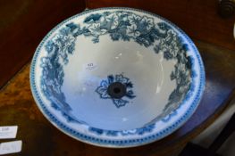 Circular Blue and White Wash Basin
