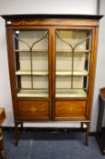 Edwardian Inlaid Mahogany Display Cabinet