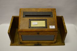 Oak Letter/Telegrams Box