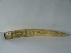 Reproduction Resin Scrimshaw Style Whale Tooth