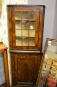Mahogany Glazed Corner Cupboard
