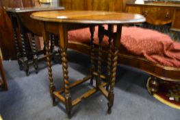 Oak Barley Twist Drop Leaf Table