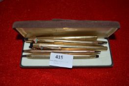 Seven Gold Plated Pens