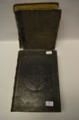 Leather Bound Family Bible 1862 and Leather Bound Book 