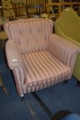 Victorian Pink Striped Armchair
