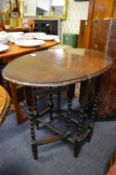 Oak Barley Twist Drop Leaf Table