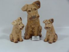 Three Sylvac Terrier Dogs
