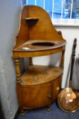 Mahogany Corner Washstand with Under Cupboard