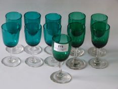Collection of Victorian Drinking Coloured Glassware