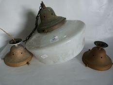 White Glass Ceiling Lamp with Galleries