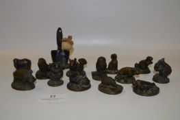 Fourteen Scottish Bronze Miniature Animals