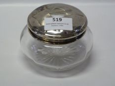 Hallmarked Silver Lidded Glass Bowl