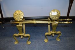 Brass Firedogs and Fire Irons