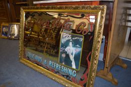 Coca Cola Company Gilt Framed Pub Mirror