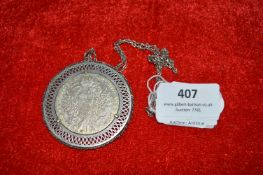 Mounted Mother Theresa Coin on Chain