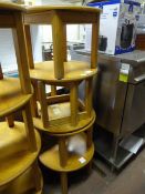 Four Circular Beech Tables