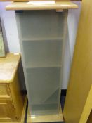 Simulated Oak and Frosted Glass CD Storage Unit