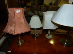 Four Table Lamps with Shades
