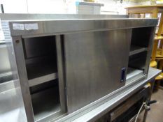 Wall Mounted Stainless Steel Cupboard Enclosed by Sliding Double Doors