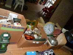 Three Boxes of Ornaments, Glassware, Coocks and Hats