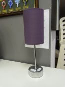 Chrome Table Lamp with Purple Shade