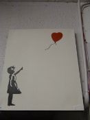 Unframed Printed Canvas in the Style of Banksy
