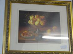 Gilt Framed Print Depicting Fruit