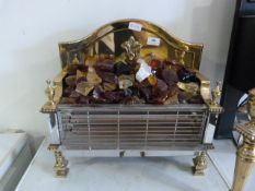 Brass and Coal Effect Electric Fire