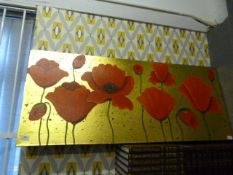 Unframed Printed Canvas Depicting Poppies