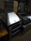 Stainless Steel Double Oven with Four Burner Gas Hob and Belling Extractor