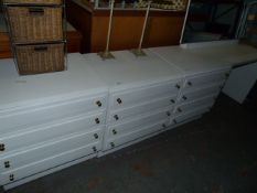 White Melamine Dressing Table and Two Four Drawer Side Cabinets