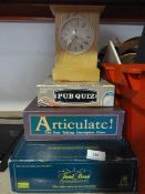 Three Boxed Games Trivial Pursuit, Pub Quiz and a Clock