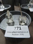Swarovski Silver Crystal Mouse and Chicken