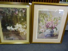 Two Framed Floral Prints