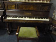 John Broadwood and Sons Overstrung Piano with Stool