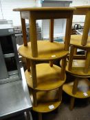 Four Circular Beech Tables