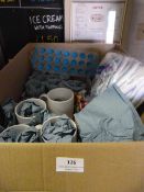 Box Containing Assorted White Coffee Cups, Glassware, Etc