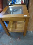 Teak Coffee Table with Glass Top