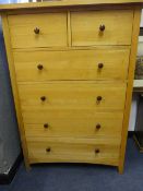 Solid Oak Chest of Six Drawers (Two Short and Four Long)