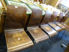 Set of Six Dining Chairs with Chrome Legs