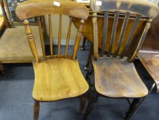 Two Victorian Kitchen Chairs One Slatback One Stickback