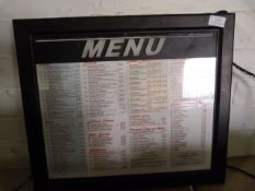 Illuminated Menu Board