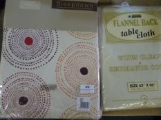 Two Pairs of Ready Made Curtains 66x72 and Two Table Cloths