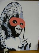 Unframed Printed Canvas in the Style of Banksy 