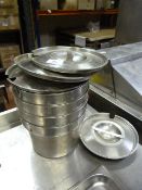 Four Circular Bain Marie Insets with Lids