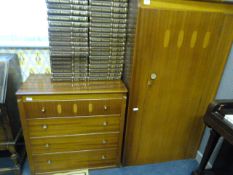 Inlaid Mahogany Wardrobe with Matching Chest of Four Drawers