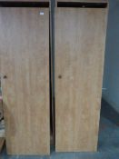 Two Single Door Beech Effect Wardrobes