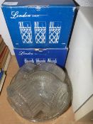 Two Boxes Containing Twelve Glasses and a Fruit Bowl Set