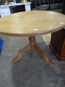 Circular Pine Table on Pedestal Base