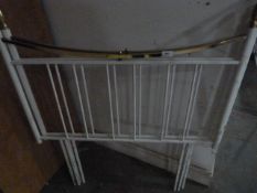 Pair of Brass and White Metal Single Headboards